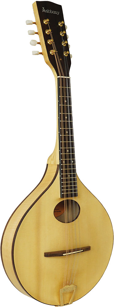 Ashbury Inishmore Celtic A Style Mandolin Hand carved solid Swiss Alpine Spruce top and carved Solid Sycamore Maple back