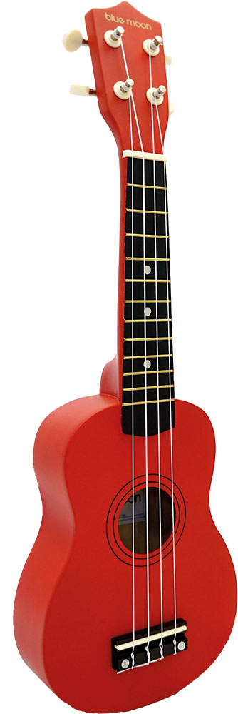 Blue Moon BU-02R Colored Soprano Uke, Red Good quality, very playable Uke. Lindenwood fingerboard and bridge. Nickel frets