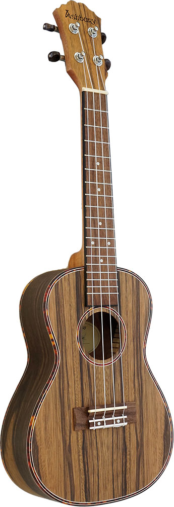 Ashbury AU-89CZ Concert Uke, DAO Wood Matt finish. DAO wood top, back, sides. Tortoise shell style binding/rosette