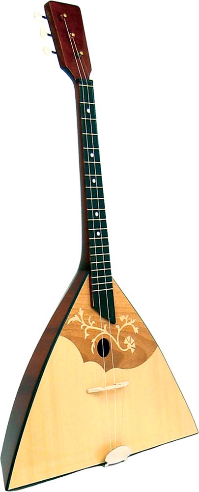 Atlas Balalaika, Prima Model Solid spruce top with Maple back rubs. Inlaid scratch plate
