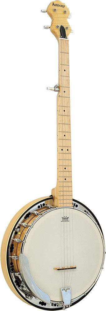 Ashbury AB-65-5 5 String Banjo, Maple Resonator Rolled brass tone ring. Maple bound maple neck. Maple fingerboard.22 Frets