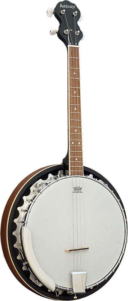 Ashbury AB-35-TS Tenor Banjo, Mahogany Resonator Short scale with 17 frets. Aluminum rim. White ABS bound mahogany neck