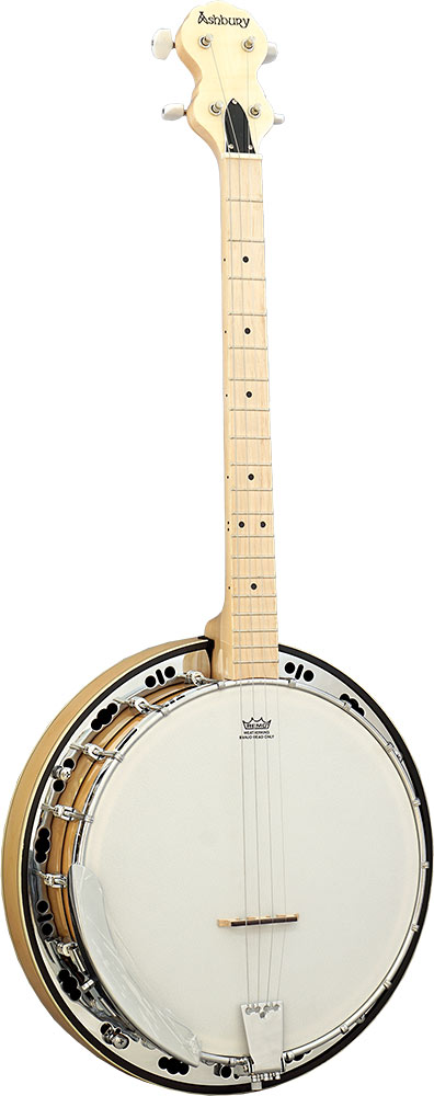 Ashbury AB-65-T Tenor Banjo, Maple Resonator Rolled brass tone ring. Maple bound maple neck. Maple fingerboard. 19 Frets