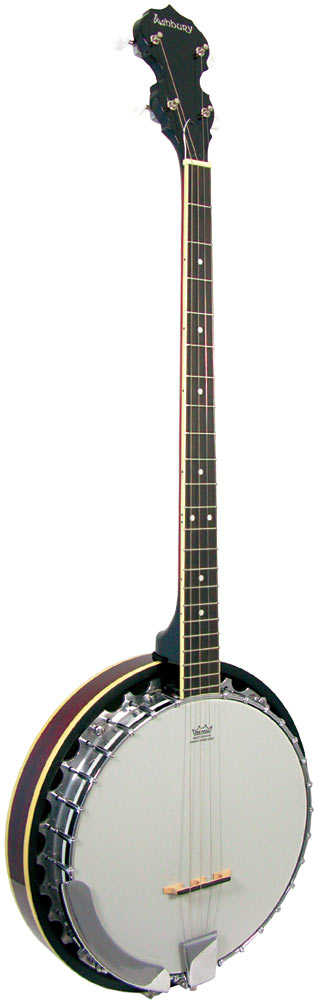 Ashbury AB-35-P Plectrum Banjo, Mahogany Reso Aluminum rim. White ABS bound mahogany neck with rosewood fingerboard. 22 Frets