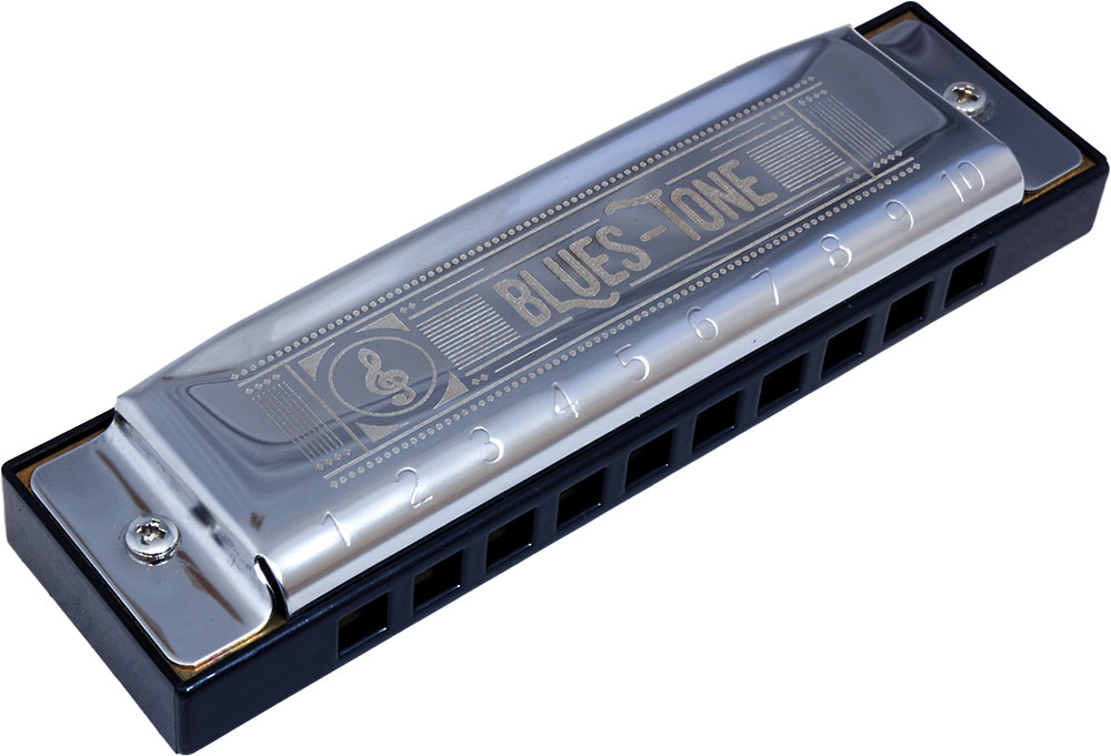 Bluestone Player Harmonica, A Major Brass reedplate with black ABS Comb