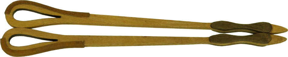 Atlas AB-16 Dulcimer Hammers, Tear Drop Pair of double sided lacewood hammers with leather ends