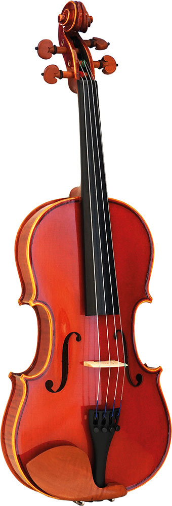 Valentino Sonata Full Size Violin Outfit Solid straight grain carved spruce top, beautiful flamed maple body