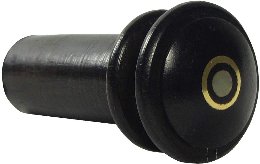 Viking Violin Endpin, Ebony Inlaid pearl eye with gold ring