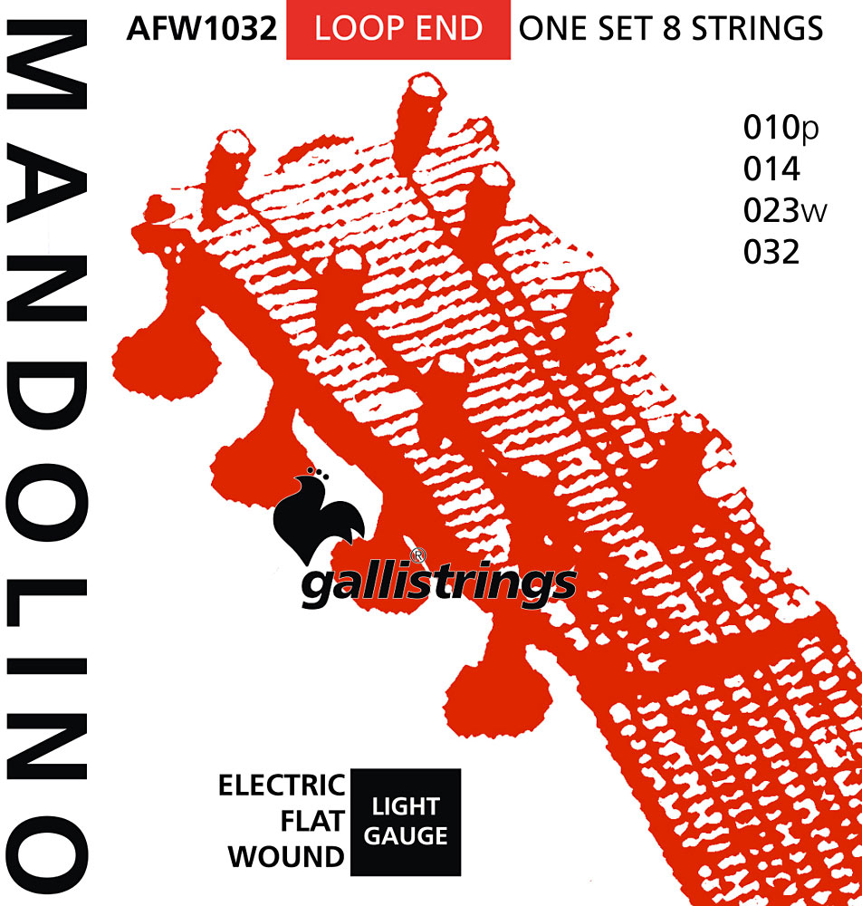 Galli A181 Mandolin Strings, Flatwound Ideal for electric mandolins. Light gauge. .010 .014 .023 .032