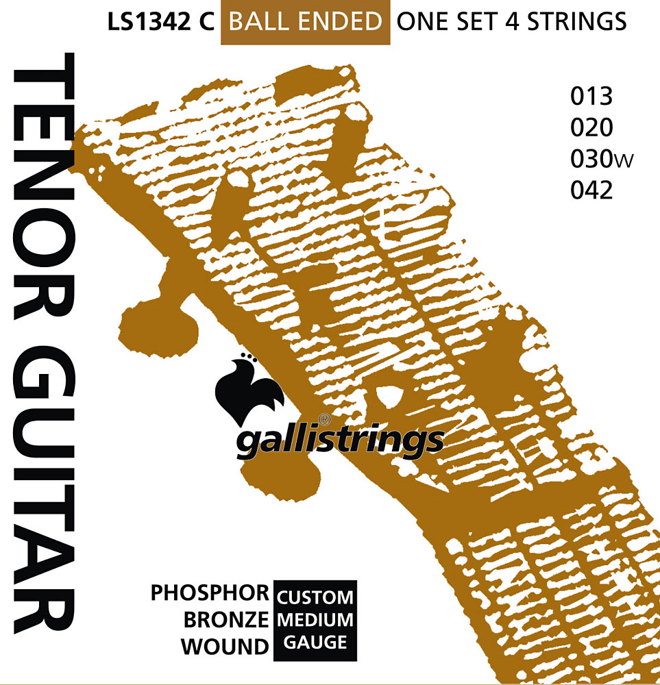 Galli LS1342 C Tenor Guitar Strings For GDAE tuning, Phosphor Bronze wound, ball ended