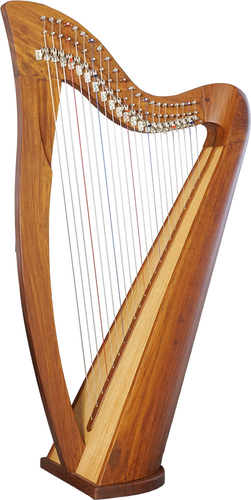 Glenluce Black Loch 22 String Harp 22 string harp ranging 3 Octaves from A3 to A6. Color coded semi tone levers