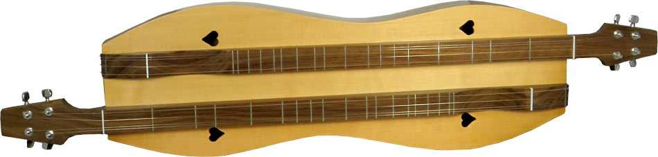 Stoney End DULCIMER Courting Appalachian Dulcimer Double sided for 2 players! Hourglass body, heart shaped holes