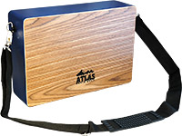 Atlas AC-LP Laptop Style Cajon Blue colored MDF body with a walnut ply top