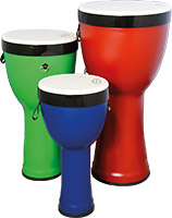 Atlas ADJ-NEST Nesting PVC Drums 3 in 1 Pack A Russian doll style stacking set of PVC drums. 8inch/10/12 heads