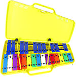 Atlas 2 Octave Glockenspiel G to G, 27 multi colored metal bars, fully chromatic, with beaters and case