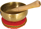 Atlas AP-E500 Singing Bowl, 5inch, Brass Plain brass singing bowl with stick and colored cushion. (Sold singly)