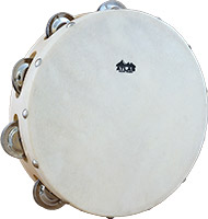 Atlas Tambourine 8inch Head, Single Single jingle, wooden rim, natural sheep skin head