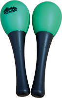 Atlas Pair of Egg Maracas, Green Pair of shaky egg style maracas with short handles