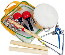 Atlas Small Percussion Pack Ideal 6 piece set inc Claves, tamb., triangle, maracas, jingle stick, bell strap