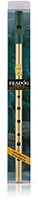 Feadog Brass High D Whistle Pack Comes with fingering chart and international instruction sheet