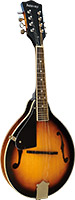 Ashbury AM-10SBL A Style Mandolin, Left Handed Left handed, spruce top, mahogany body. f-hole model, brown s/b finish.