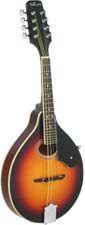 Ashbury AM-50-SB A Style Mandolin, Tobacco S/B Solid spruce top, maple body with oval soundhole. Tobacco sunburst