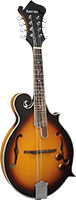 Ashbury AM-380E Electro F Style Mandolin, S/B Electro Acoustic Mandolin with tone and volume controls, Sunburst finish