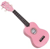 Blue Moon BU-02P Colored Soprano Uke, Pink Good quality, very playable Uke. Lindenwood fingerboard and bridge. Nickel frets