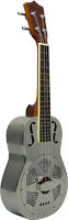 Ashbury AUR-10 Concert Resonator Ukulele Palm tree engraved nickel plated bell brass body