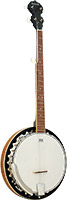 Ashbury AB-35-5 5 Str Banjo, Mahogany Resonator Aluminum rim. White ABS bound mahogany neck with rosewood fingerboard. 22 Frets