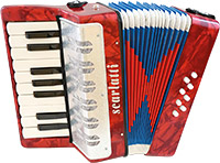 Scarlatti Child's Piano Accordion, Red A perfect fun mini inchaccordion for any child