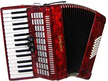 Scarlatti ASCARI IIR Piano Accordion, 48 Bass. Red