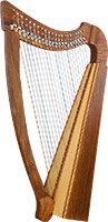 Glenluce Fiddlewood 22 String Harp, Fully Levered Solid rosewood sides with laminate spruce soundboard and back