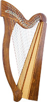 Glenluce Bareagle II 29 String Harp, 24 Levers Solid rosewood sides with laminate spruce soundboard and back