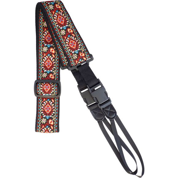 Viking VBS-64 Cotton Banjo Strap.Red Flower (GR37743)