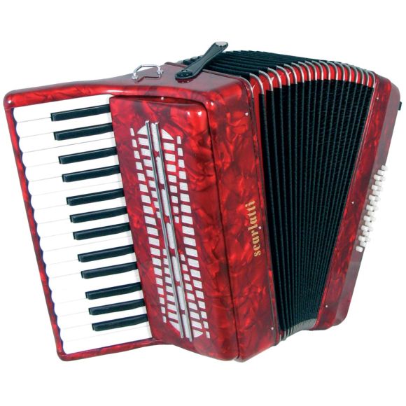 Scarlatti ASCARI I Piano Accordion, 24 Bass. Red (GX41002R)